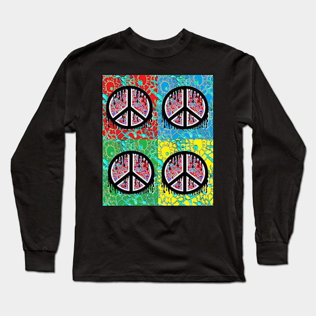 peace, love, pop art , symbol, Pop Art Long Sleeve T-Shirt by LowEndGraphics